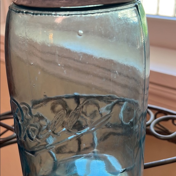 Vintage Cornflower Blue Mason jar/ 3 L dropped A - Picture 3 of 3